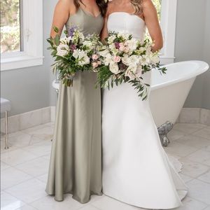 Faith Maxi Dress in Moss Green Luxe Satin